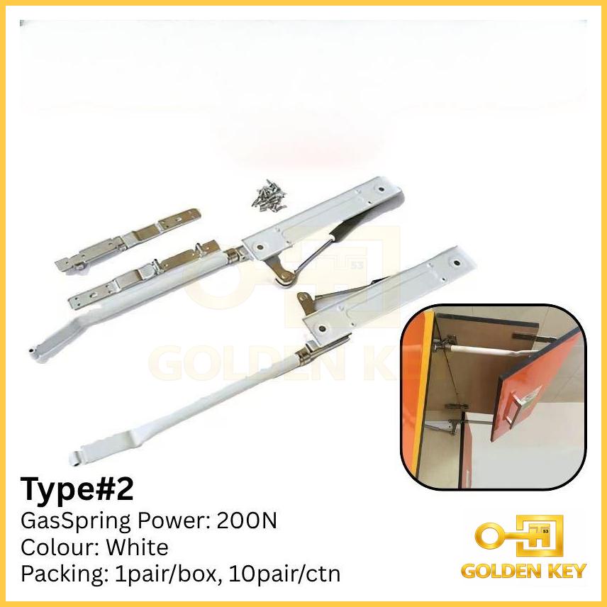 Bi-Folding Cabinet Uplift Hinge Type #2 – 200N Gas Spring | Hardware