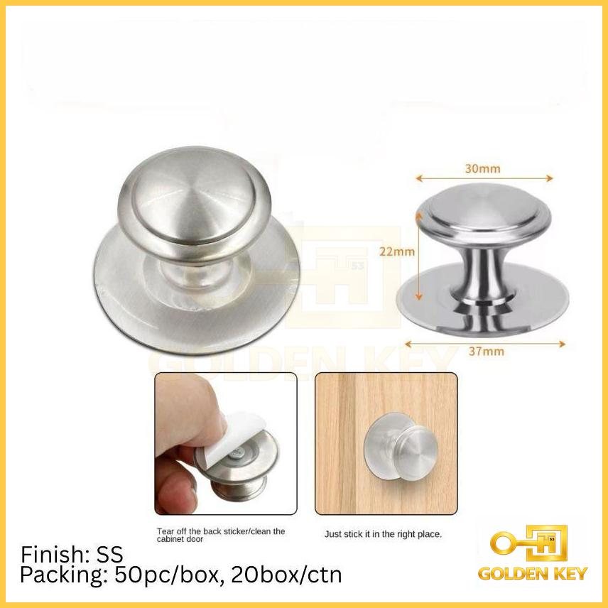 Stainless Steel Stick-on Knob